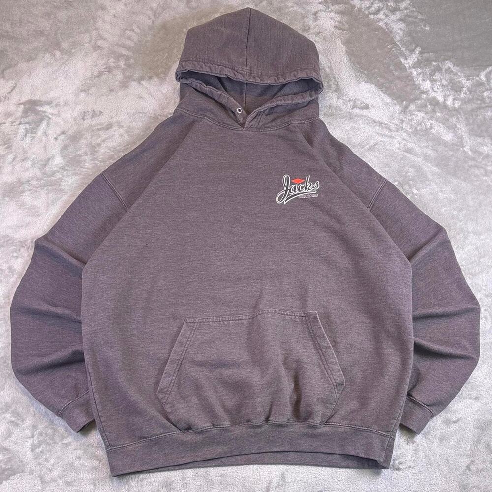 Y2K Jack’s Surfboards Hoodie Mens XL Black Pullover Surf City California